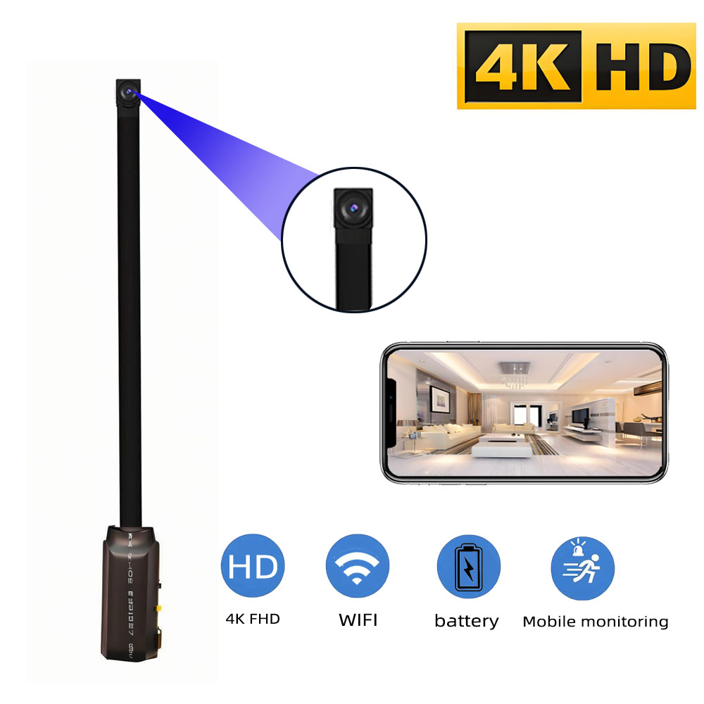 Hidden Camera Clock - Mini caméra WiFi HD 4K, prend
