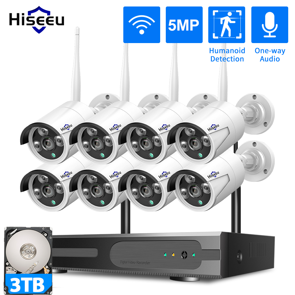 Home Security Systems Wireless - Système de sécurité CCTV WiFi Hiseeu