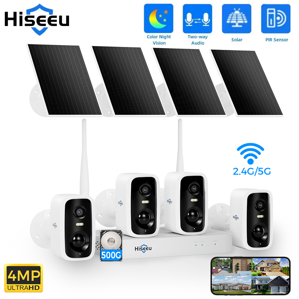 Home Security Systems Wireless - Hiseeu 10CH NVR 4MP WiFi caméra