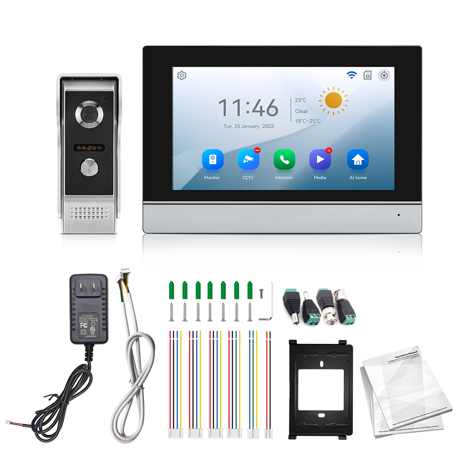 Home Security Doorbell Camera - Visiophone avec écran IPS de 7