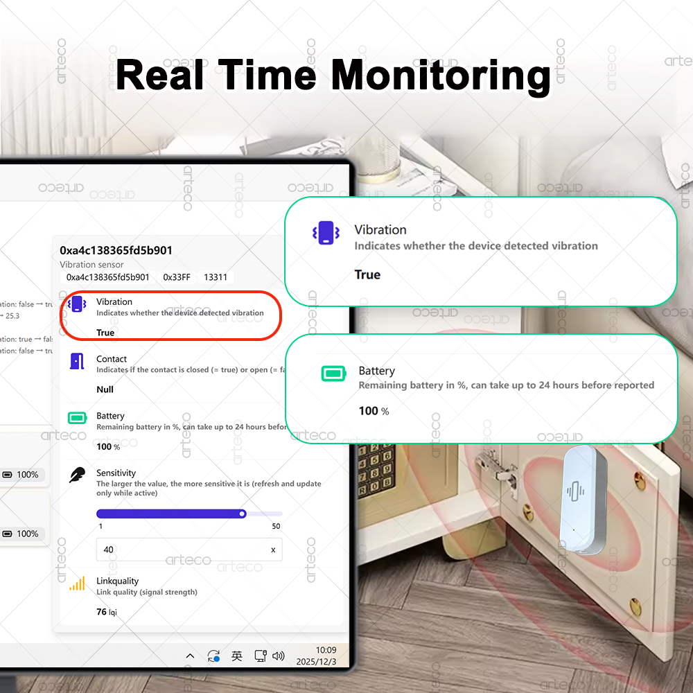ZigBee capteur de vibrations i - Home Security And Monitoring avis et prix