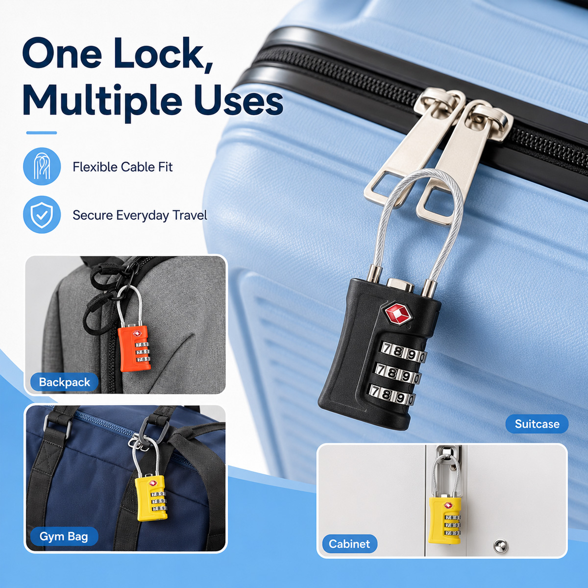 Cadenas à câble à combinaison  - Home Security Adt avis et prix