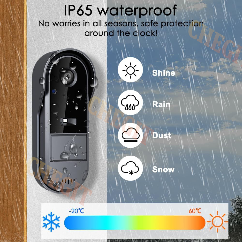 Sonnette Wifi sans fil avec ca - Home Security Doorbell Camera avis et prix