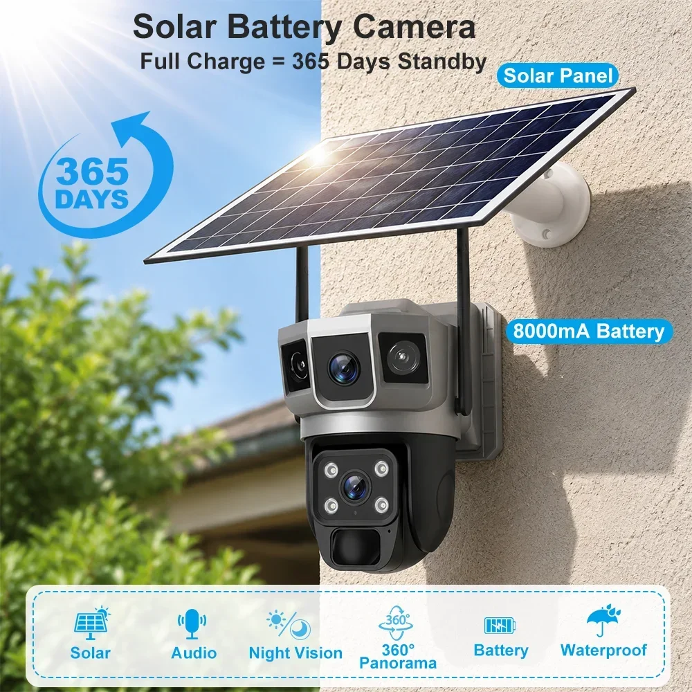 Caméra V380 4K 3 écrans 4G ave - Home Security Adt avis et prix